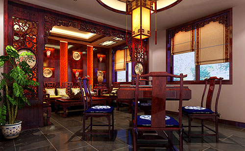 婺城古典中式风格茶楼包间设计装修效果图